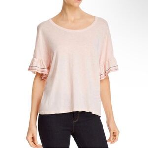NWT Sundry by Anthropologie Women’s Slub Wide Neck Oversized Pink T-Shirt S-L